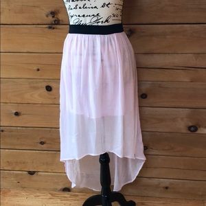 pink flowy skirt